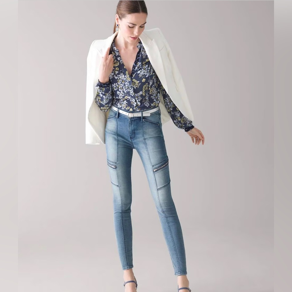 COPY - WHBM High Rise Skinny Ankle Jean- Regular Jean and Olive Green
